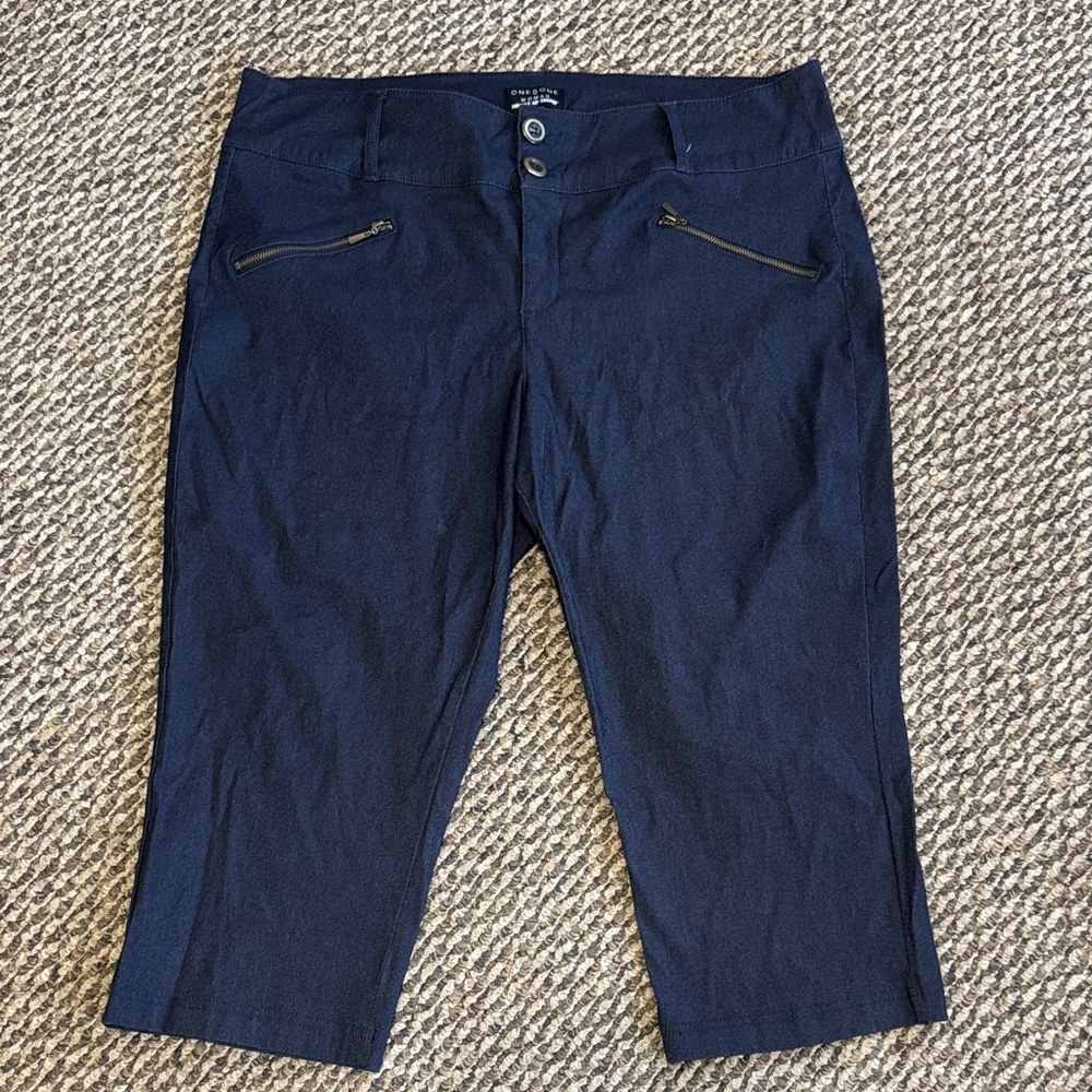 One 5 One Navy Miracle Ab-Shaper Pants Capri’s professional or casual